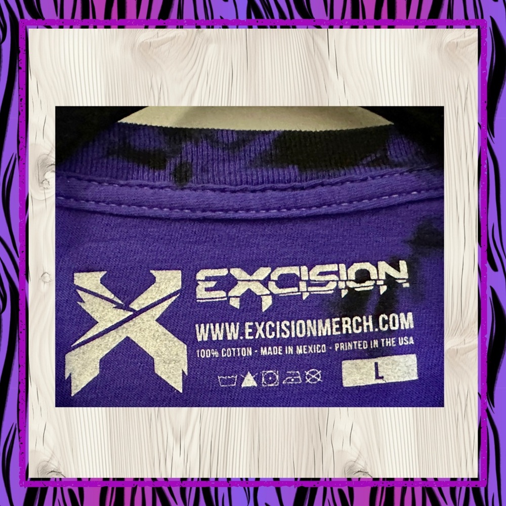 EXCISION Purple Tie Dye Graphic T-Shirt | Size L - Picture 5 of 5